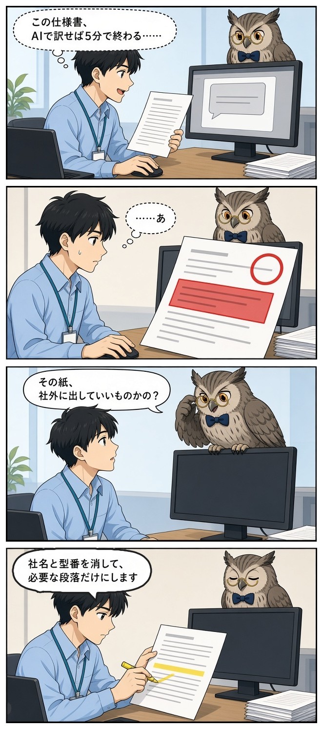 漫画『ミナト精密のAI係』「貼る直前」