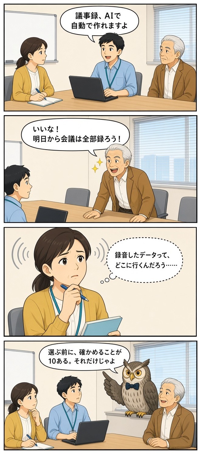 漫画『ミナト精密のAI係』「議事録、AIで？」